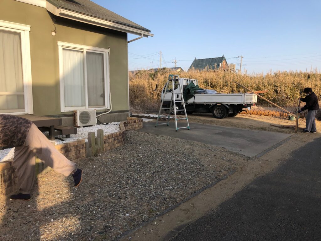 茨城県鹿嶋市の海辺の家でウッドデッキを施工する前の状態